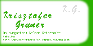 krisztofer gruner business card